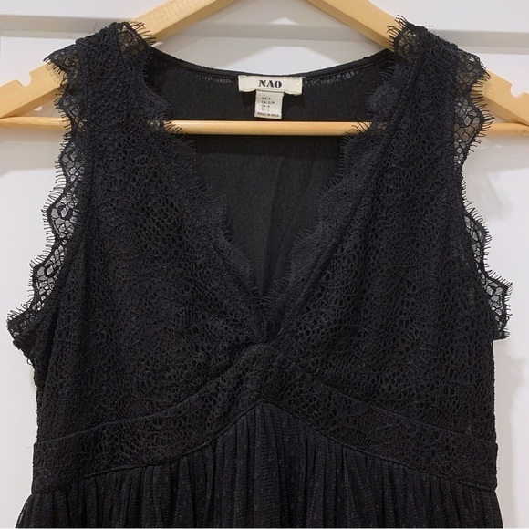 NAO Lace & Mesh Tiered Romantic Cocktail Dress - Picture 3 of 7